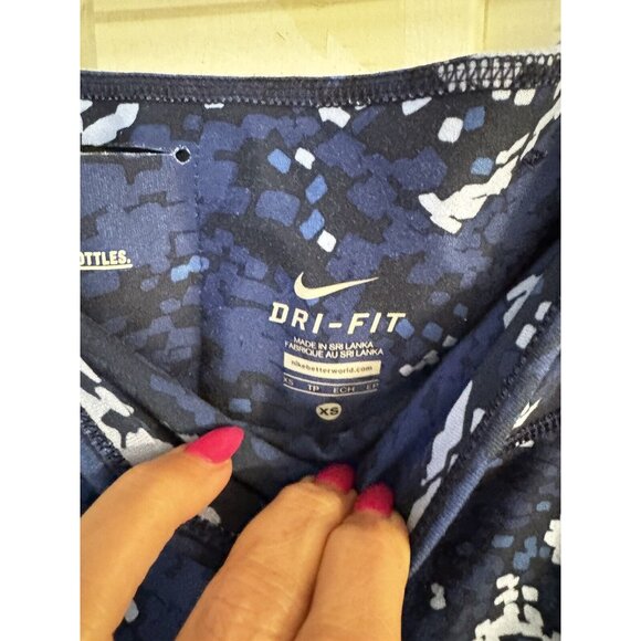 Womens Nike Dri-Fit Legend Recycled Poly Drift 3/4 Crop Legging‎ Blue Pattern XS - Picture 4 of 6